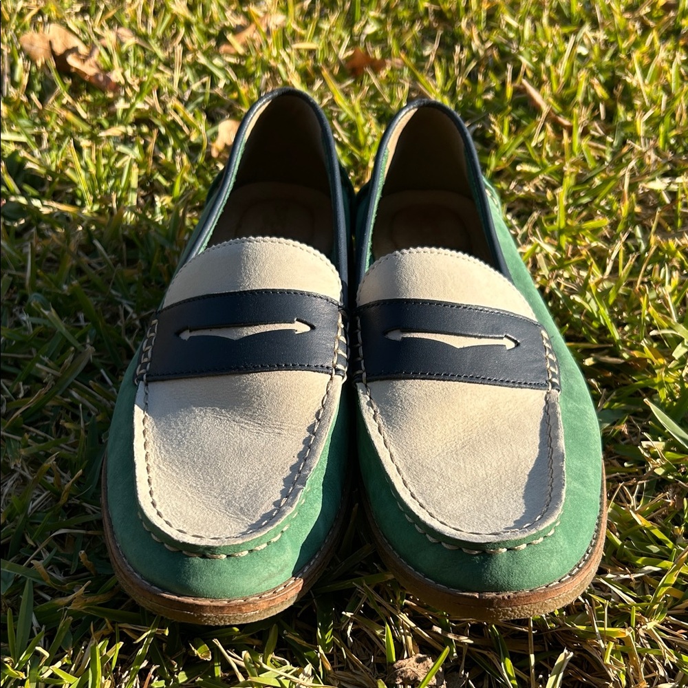 Sperry Penny loafers green white and navy size 9 1/2 - Picture 2 of 7